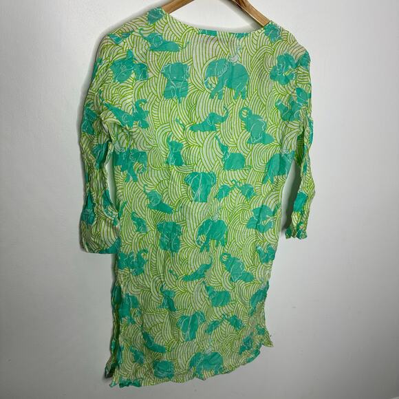 Gretchen Scott Designs Cotton Tunic Swim Cover Up Elephants cotton women's S - Picture 5 of 6